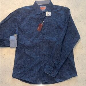 Men's Blue Paisley Shirt